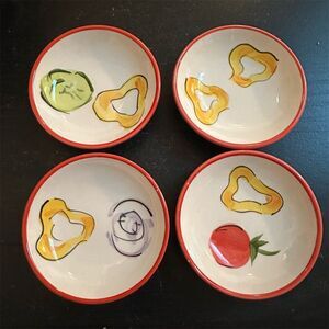 Tabletops Unlimited 4-Piece Ceramic Dipping Bowls Set, Condiment, Olive Oil